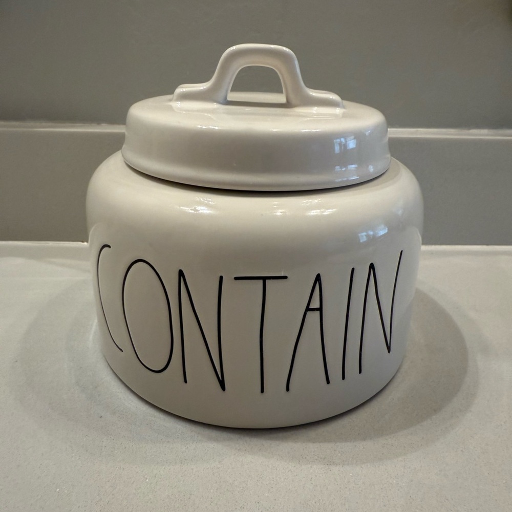 Rae Dunn White 'Contain' Canister